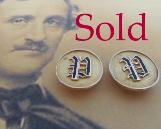 POE / PRINCETON   Victorian Gold Cuff  Links / Sleeve Buttons