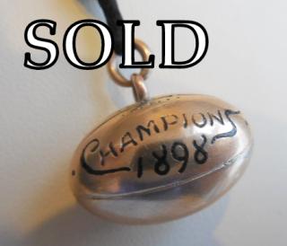 GOLD FOOTBALL  “Champions 1898” awarded Arthur Poe (nephew-cousin of Edgar Allen Poe), Right End, Princeton