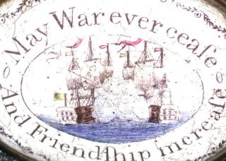 Motto in 18th century English, around a Naval Battle