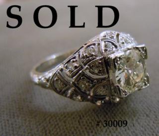 'FEATHERY DOME' platinum diamond ring, 1.26 cts, circa 1920's