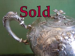 Louis XV  Rococo Revival  Silver Teapot
