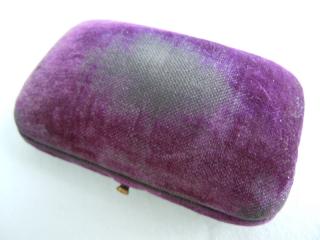 Wonderful purple velvet covered original jeweler's box