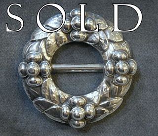 1907 WREATH BROOCH, Georg Jensen, RARE, with early marks
