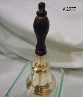 TABLE BELL, 6", Sterling Silver with turned Ebony handle