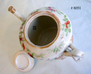 From Above, showing interior, strainer holes, underside of lid