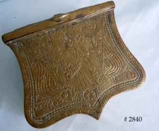 ATHENA - MINERVA 18th century shield-shape brass box