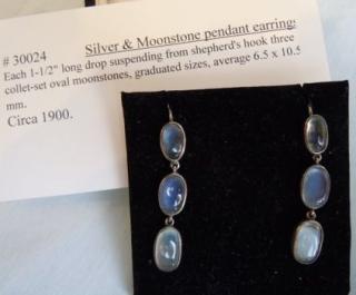 Six luminous Moonstones set in silver collets