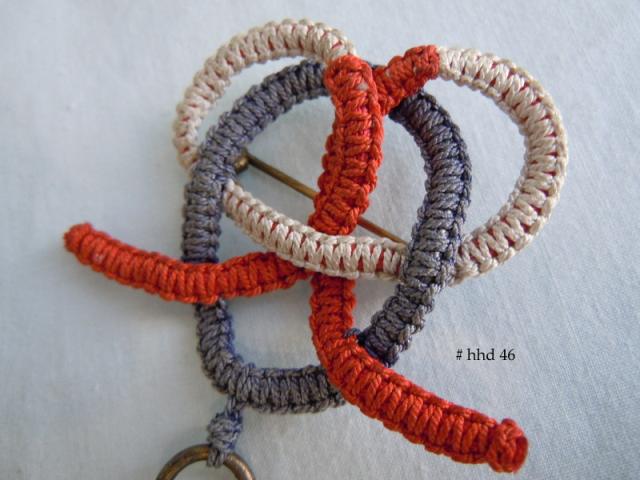 Sailor's Knot, red white & blue macrame