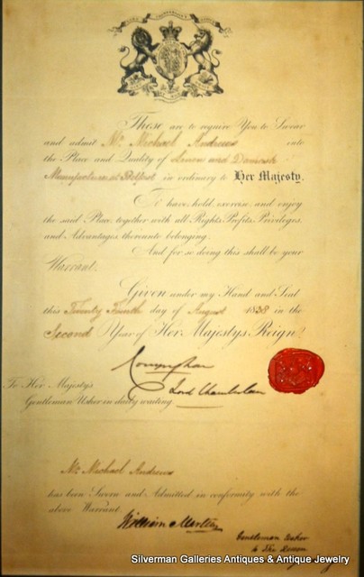 1838 patent granted to Michael Andrews