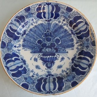 Dutch Delft 14" "PEACOCK" charger