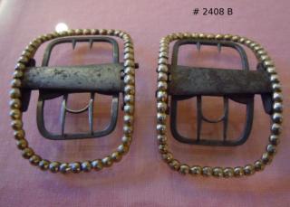 PATENT (SPRING RELEASE) pair of George III Regency Gold-on- Sterling Shoe Buckles, London, 1798-99, 