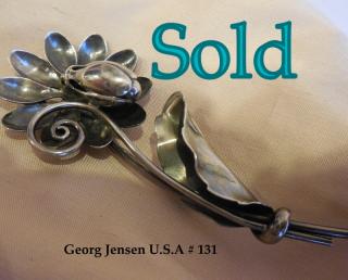 SNOW DROP Lapel Spray Large Brooch, 1942-1949, Georg Jensen U.S.A,