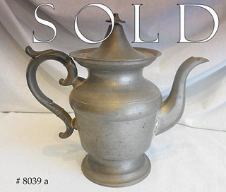H.B. WARD,  Pewter Tea Pot, WALLINGFORD, CONNECTICUT