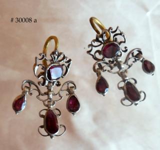 Garnet Girondelle Earrings, circa 1740