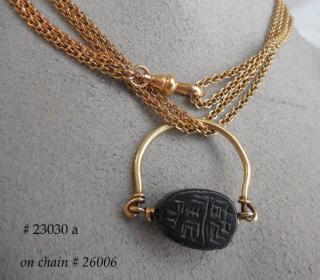 EGYPTIAN Black Scarab on 18k