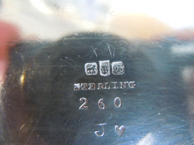 Complete Gorham Sterling marks on Cream & Sugar include "heart" date mark