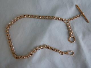 ROSE GOLD WATCH CHAIN, circa 1880, 14k