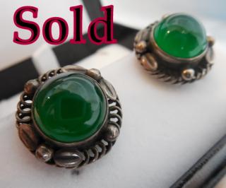 Georg Jensen GREEN QUARTZ earrings # 39b