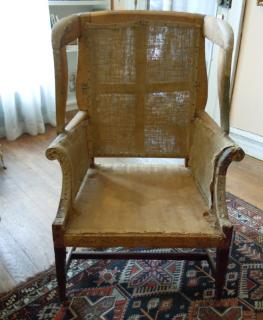 MAHOGANY WING CHAIR FRAME