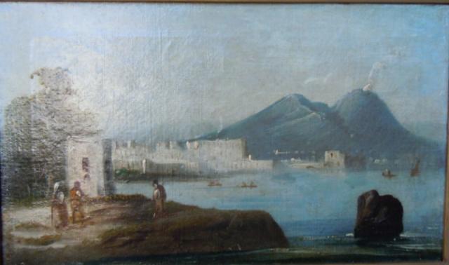 NAPLES BAY & VESUVIUS, with boats & figures