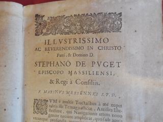 EPISTOLA (to Stephano de Puget by  F. MARINVS MERSENNVS, S.P..D.)