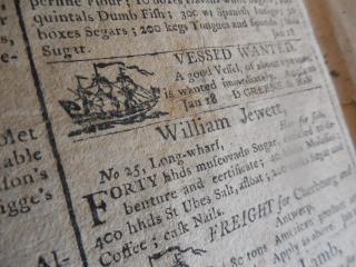 Boston newspaper page, detail