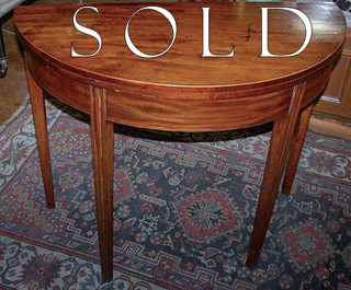 Demi-Lune DOUBLE-GATE Mahogany Game Table, circa 1790