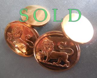 LION & SHIELD Antique Heraldic Button Cufflinks