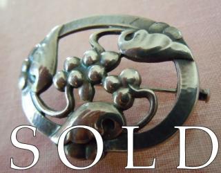 1930's  Georg Jensen Openwork GRAPEVINE in oval trellis Brooch # 101