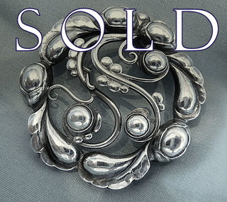 GEORG JENSEN # 159 Large Fine "Blossoms" brooch