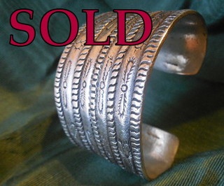 "RAIN, RAINBOWS & SUN" Navajo Wide Hand-Wrought Cuff