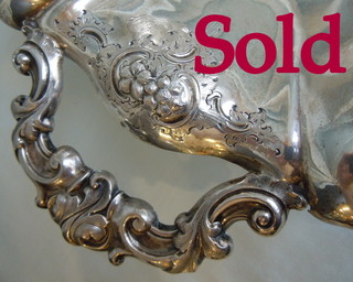 BERLIN CIRCA 1846  SILVER CHALLAH  DISH with 1946 Arolsen, Germany,  UNRRA dedication