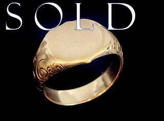 SHIELD TOP American 14k Gold Ring