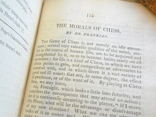 Benjamin Franklin's 1786 essay  "The Morals of Chess"