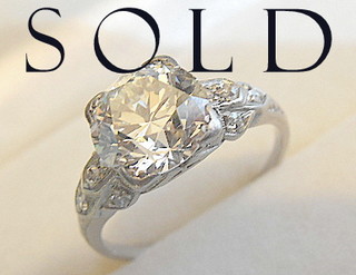 2.66 CARATS CENTER DIAMOND (2.8 total) circa 1928  PLATINUM ring