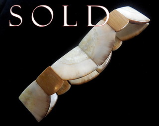 FOSSIL WALRUS IVORY bracelet, 1940's, Yupik