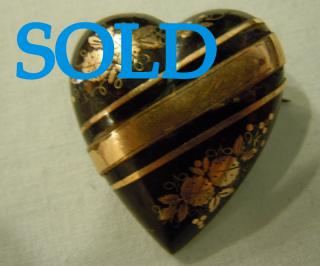 ”TORTOISESHELL PIQUE” HEART circa 1860