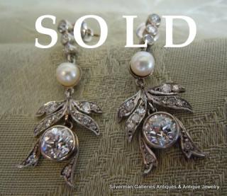 EDWARDIAN DIAMONDS AND PEARLS EARRINGS