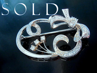 DIAMOND RIBBON BROOCH