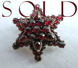 Bohemian Garnets SIX-POINT STAR brooch