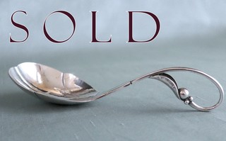 GEORG JENSEN # 21, Large Early Lobed-bowl Compote Server (large "compote spoon")