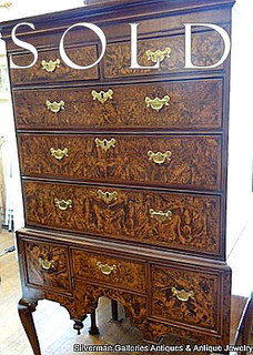 BURL WALNUT 1720 HIGHBOY, MASSACHUSETTS