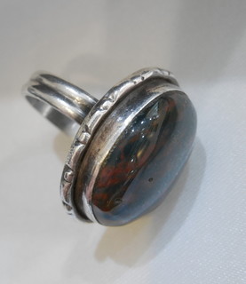 "BLOODSTONE SPLASHES" JASPER (enhanced chalcedony)