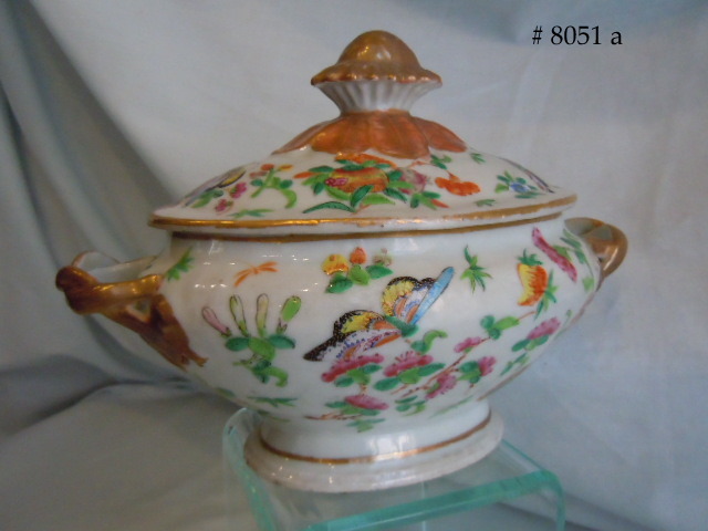 'BUTTERFLIES' Chinese Export Porcelain Tureen