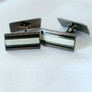 DAVID ANDERSON ENAMELED STERLING CUFFLINKS, Norway, signed