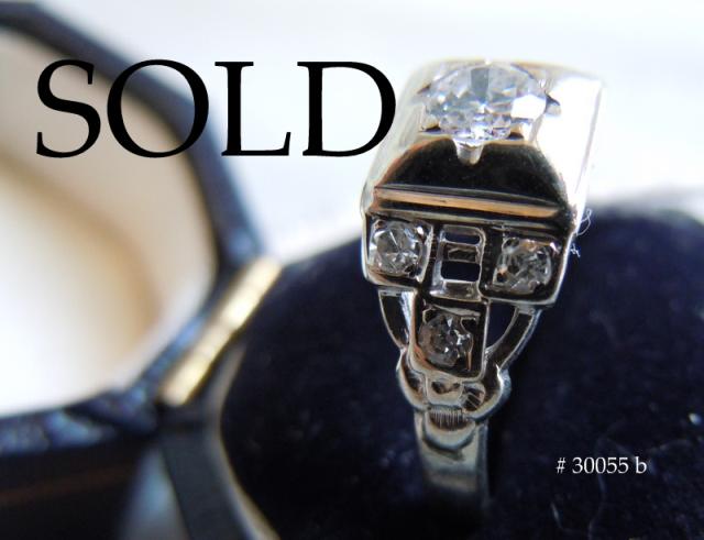 1920's Art Deco .30 carat ring, 18k white gold