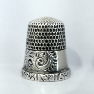 American antique Sterling Silver Thimble, signed