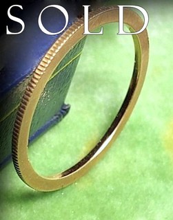 ROSE GOLD ‘KNIFE-EDGE’ BAND (Guard Ring or Keeper) with ribbed "coin" edge