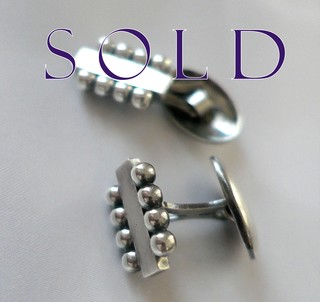 'BAR AND BEADS'  Sterling Silver Cufflinks, Kalo Shop, Chicago