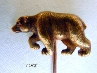 The bear is 3/8" (1 cm) high